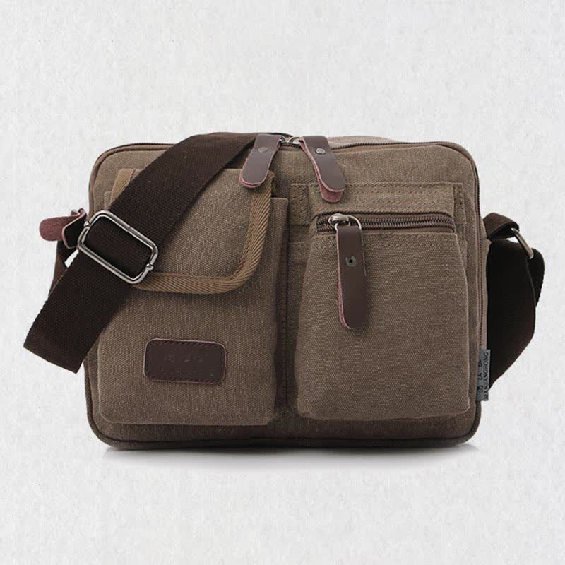 Retro Men’s Canvas Messenger Bag – Casual Crossbody Shoulder Purse