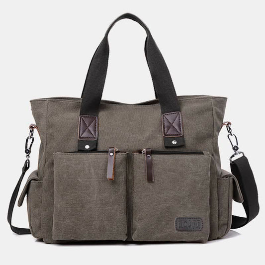 Casual Canvas Laptop Tote Bag for Men & Women – Work Handbag with Adjustable Strap - VOTVO