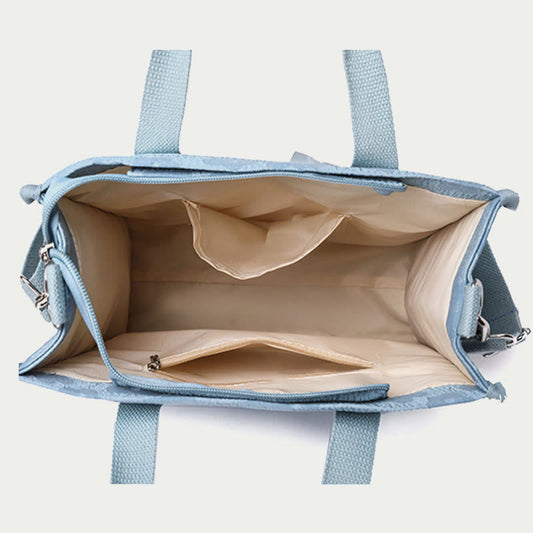 Floral Crossbody Tote Bag – Cute Nylon Shoulder Purse for Office & Daily Use