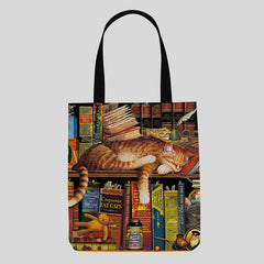 Cute Kitty Canvas Tote Bag – Multifunctional Handbag & Shoulder Bag for Daily Use