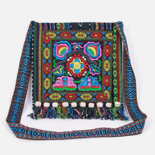 Folk Custom Shoulder Bag for Women – Vintage Embroidery Canvas Crossbody Bag