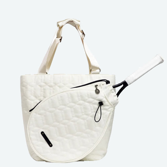 Borsa da racchetta in nylon da donna - Borsa a tracolla bianca per sport da badminton all'aperto