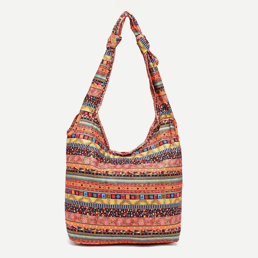 Large Capacity Canvas Shoulder Bag for Women – Colorful Crossbody Handbag