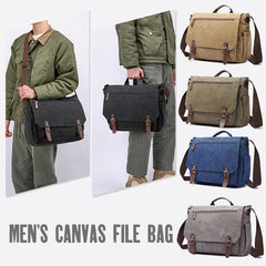 Messenger Bag für Herren – Tragbare Business-Aktentasche aus Canvas mit großem Fassungsvermögen