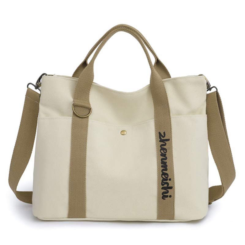 Reusable Canvas Tote Bag – Water-Resistant Crossbody Shoulder Bag