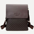 Small Messenger Bag for Men Plaid PU Leather Crossbody Shoulder Bag - VOTVO