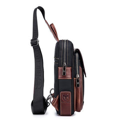 Genuine Leather Casual Sling Bag for Men - Fashionable Crossbody Shoulder Chest Bag