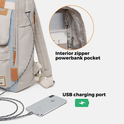 Multifunctional Large-Capacity British College Backpack with USB Charging Port