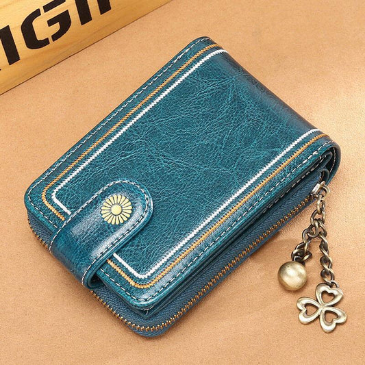 Genuine Leather RFID Multi-Slots Wallet Purse for Women