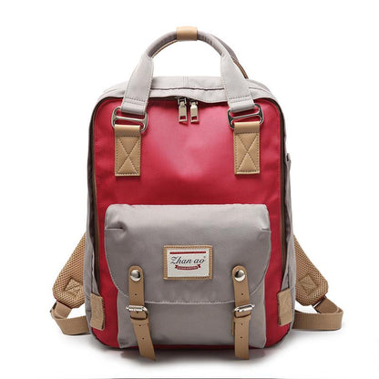 Large Capacity Colorblock Waterproof Backpack – School & Travel Laptop Bag