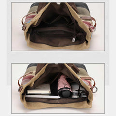 Multifunction Color Block Canvas Tote Bag | Hobo Shoulder Bag & Crossbody Purse - VOTVO