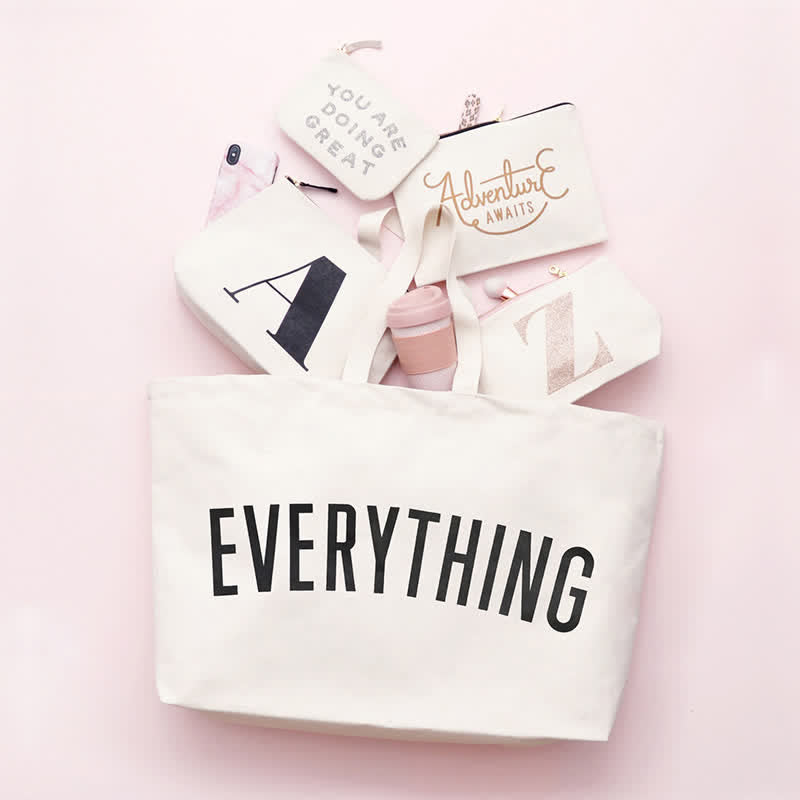 Everything Really Big Tote Handbag – Reusable Eco-Friendly Canvas Shoulder Bag
