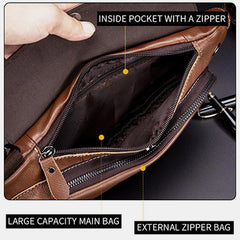 Anti - theft Slim Sling Bag for Men | Genuine Leather Crossbody Chest Bag - VOTVO