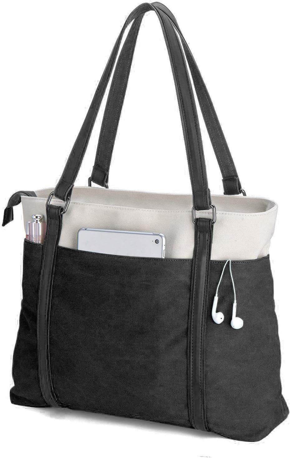 Women Laptop Tote Bag for Work – Lightweight Splice Canvas 15.6 Inch Handbag Purse - VOTVO