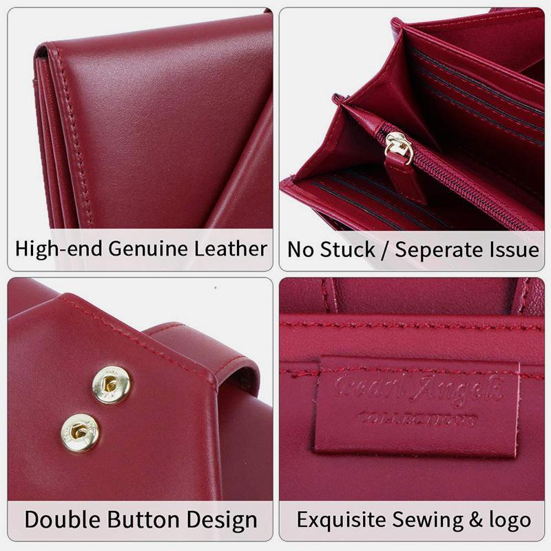 Retro Multi-Slot Genuine Leather Long Purse – Stylish Wallet for Women