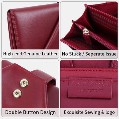 Retro Multi-Slot Genuine Leather Long Purse – Stylish Wallet for Women