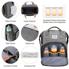 Diaper Bag Backpack with Changing Station – Waterproof Oxford, Multi-functional Design