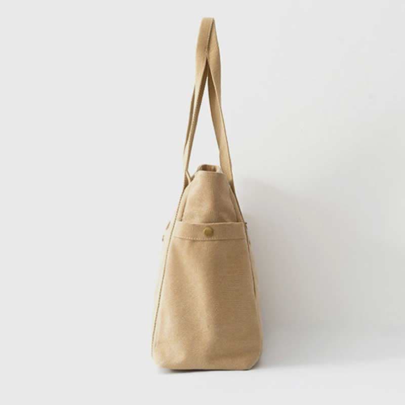 Large Capacity Canvas Shoulder Tote Bag – Multi - Pocket Handbag for Shopping, Travel & Everyday Use - VOTVO
