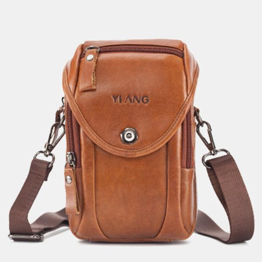 Men's Genuine Leather Phone Purse – Crossbody & Waist Bag for Daily Use