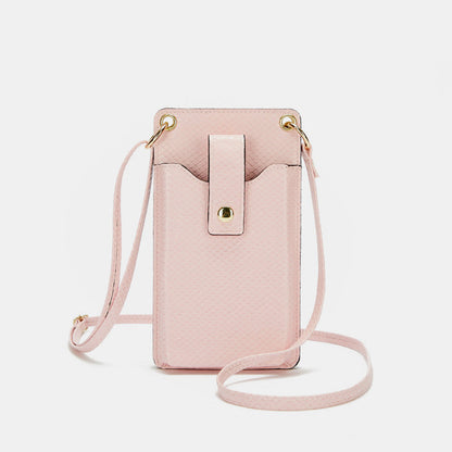 Leather Crossbody Phone Bag with Card Slots for Women – Compact Purse with Adjustable Strap