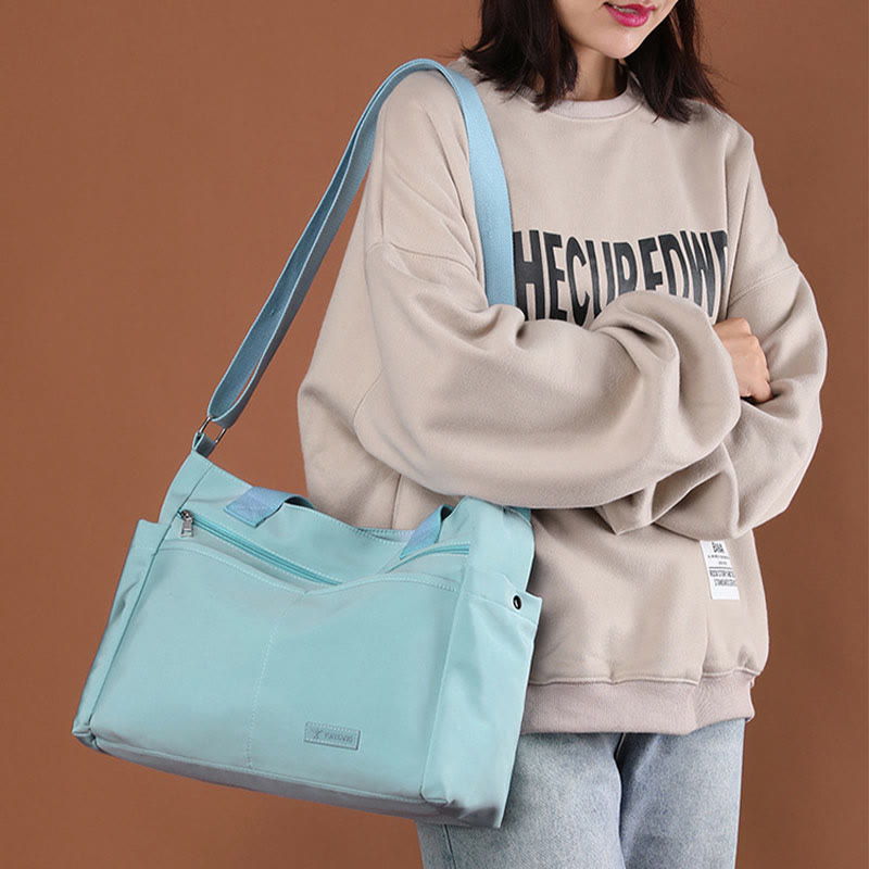 Minimalistic Nylon Tote Bag for Women – Large Handbag for School & Fitness