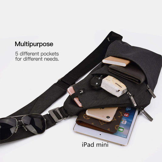 Anti-theft Waterproof Sling Bag for Men - Stylish Crossbody Chest Bag