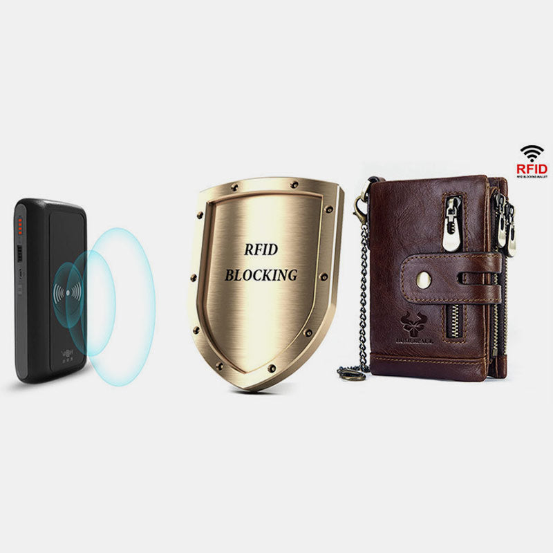RFID Multifunctional LargeCapacity Genuine Leather Wallet