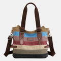 Multifunction Color Block Canvas Tote Bag | Hobo Shoulder Bag & Crossbody Purse - VOTVO