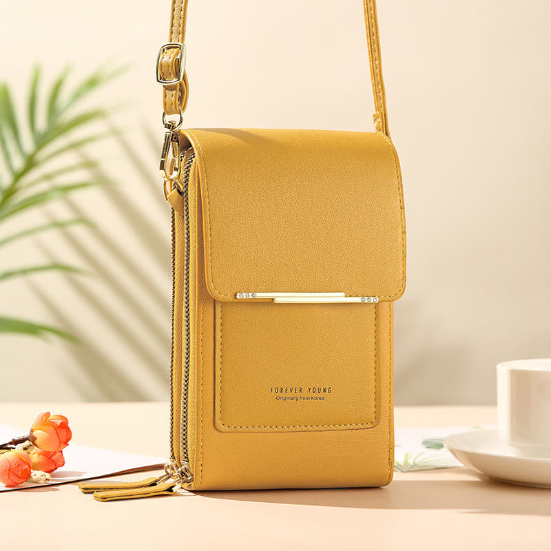 Lightweight Leather Phone Purse - Mini Crossbody Shoulder Bag & Cell Phone Pouch for Women