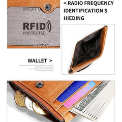 Herren RFID Anti-Diebstahl Retro Geldbörse – Echtes Leder, Sicher &amp; Stilvoll