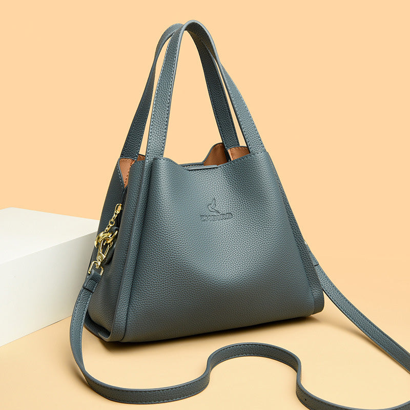Embossed Soft Leather Handbag – Stylish, Versatile & Timeless Design