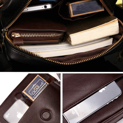 Men's Leather Crossbody Messenger Shoulder Bag for Work & Business – Small PU Leather Satchel
