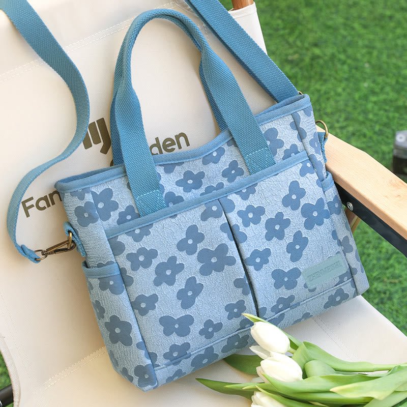 Floral Cute Printing Crossbody Purse – Large Canvas Handbag for Commuting - VOTVO