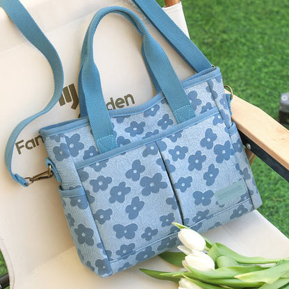 Floral Cute Printing Crossbody Purse – Large Canvas Handbag for Commuting - VOTVO