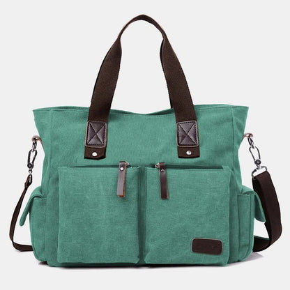 Casual Canvas Laptop Tote Bag for Men & Women – Work Handbag with Adjustable Strap