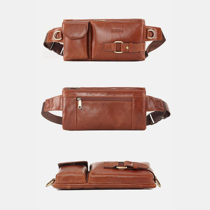 Vintage Multi - Carry Genuine Leather Sling Bag – Versatile Crossbody, Waist, and Sling Bag for Men and Women - VOTVO