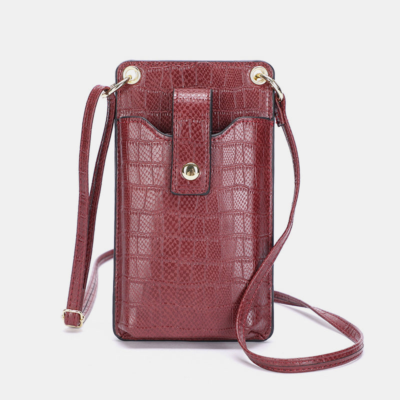 Leather Crossbody Phone Bag with Card Slots for Women – Compact Purse with Adjustable Strap