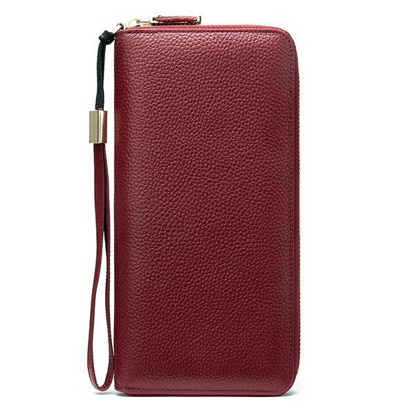 Women's Genuine Leather Vintage Wallet - Stylish and Functional Zip Closure Wallet