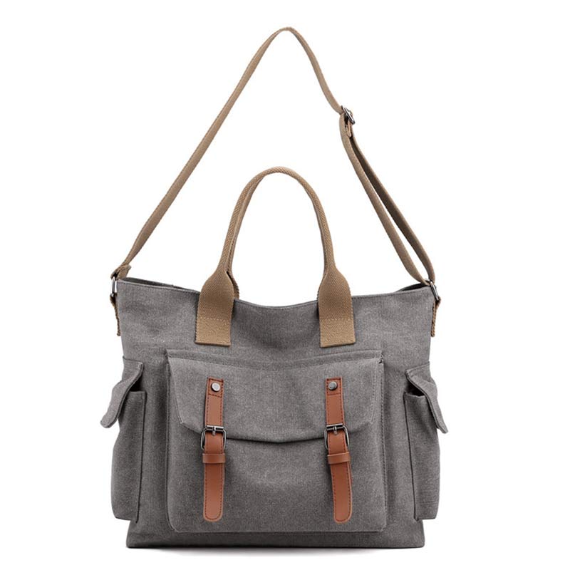Large Capacity Women’s Canvas Tote – Casual Crossbody Shoulder Handbag Messenger Bag