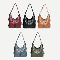 3 - Way Use Backpack Multi - Pocket Leather Zip Crossbody Shoulder Bag - VOTVO