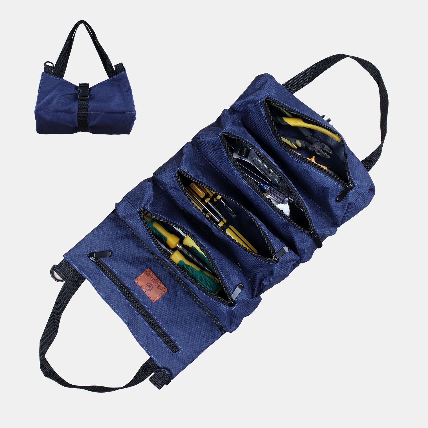 Tool Roll Bag Organizer – Heavy Duty Tool Handbag with 5 Tool Pouches