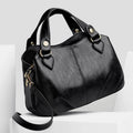 Women's Triple Compartment Satchel Leather Top-Handle Purse – Crossbody Handbag with Adjustable Strap