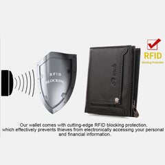 Anti-Theft Multi-Slot Small Wallet for Men – Genuine Leather, Secure & Compact Design
