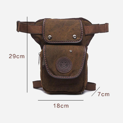 Men’s Retro Canvas Leg Bag – Outdoor Sports Crossbody with Adjustable Strap - VOTVO