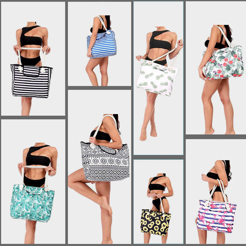 Summer Beach Bag for Women | Printing Canvas Large Capacity Handbag