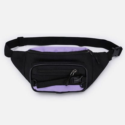 Contrast Color Crossbody Waist Bag for Girls - Stylish Canvas Sling Purse