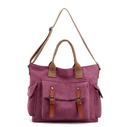 Large Capacity Women’s Canvas Tote – Casual Crossbody Shoulder Handbag Messenger Bag