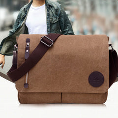 Canvas Messenger Bag for Men Travel Satchel Water Resistant Crossbody Bag - VOTVO