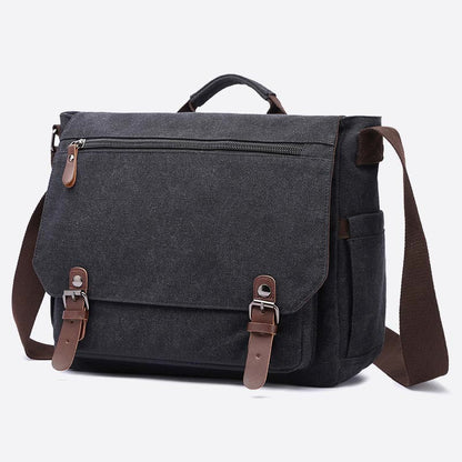 Messenger Bag for Men – Portable Large Capacity Canvas Business Briefcase