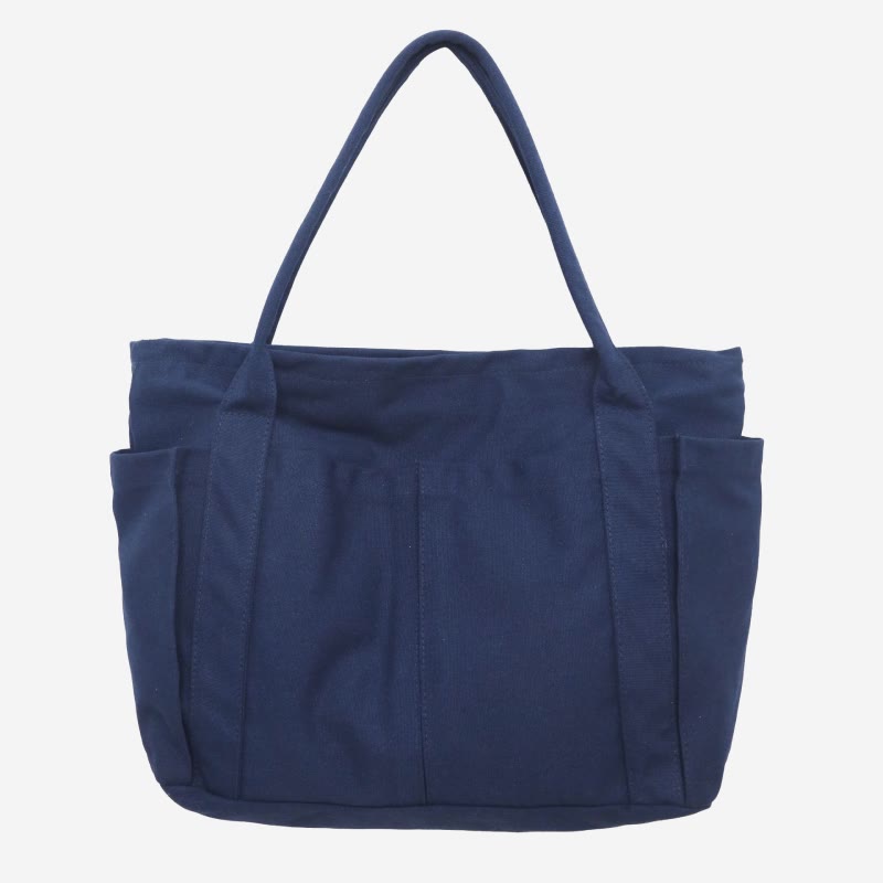 Minimalist Large Capacity Tote Bag for Women – Canvas Shoulder Bag with Zipper Closure